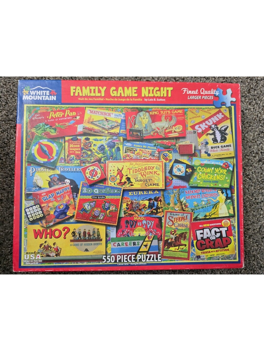 White Mountain Family Game Night 550 Piece Puzzle